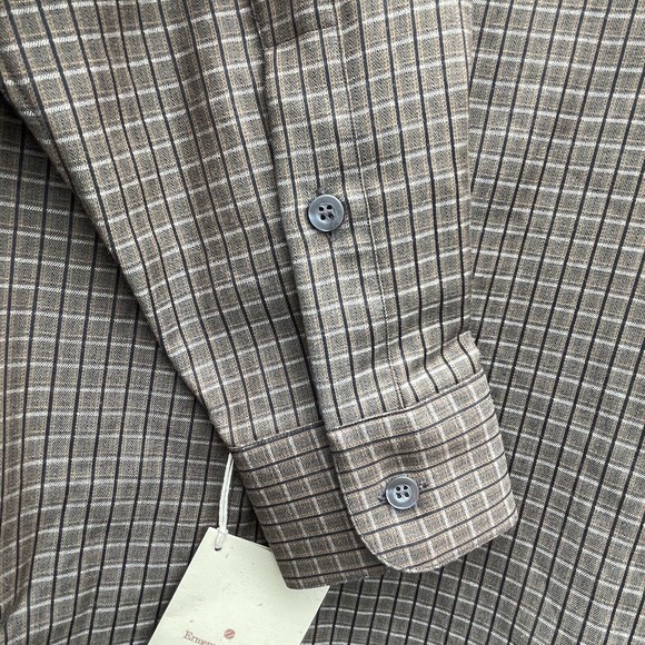 Ermenegildo Zegna Brown Striped Button Up Cotton/Wool Dress Shirt Made in Italy - Picture 9 of 9